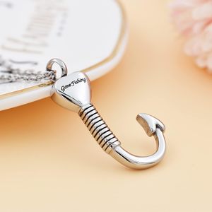 Heart Hook Keepsake Jewelry Stainless Steel Hook Cremation Urn <b>Necklace</b> Pendant <b>Ashes</b> Urn Memorial Unisex Custom Size - Product Image 2