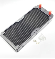 Radiateur d'ordinateur industriel en aluminium noir de 240 mm, 18 tubes, refroidisseur d'eau à embout droit, échangeur de chaleur pour CPU, caloducs