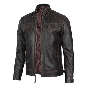 High Performance Men's Leather Bomber <b>Jacket</b> with Stand Collar and Hooded Design for Travel and Casual Use - Product Image 3