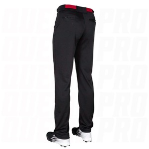 Men Printed Adults Black Baseball Pants Regular Fit Zipper Fly Solid Color Polyester Moisture Wicking Pockets All Seasons Wear - Product Image 1