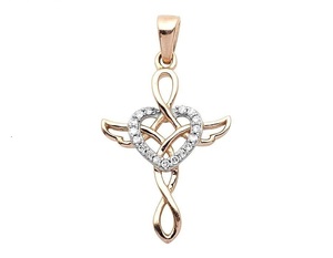Nouveauté S925 argent Sterling avec coeur de diamant Moissanite rond avec croix pendentif religieux pour femmes hommes - Product Image 1