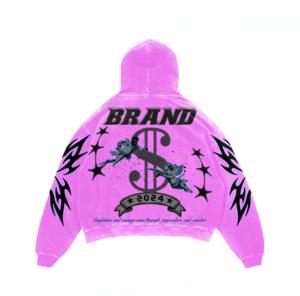 Personnalisé 500GSM 100% Coton Éponge Française Poids Lourd DTG Sérigraphie Lavé À L'acide En Détresse Pull-Over Hommes Hoodies - Product Image 6