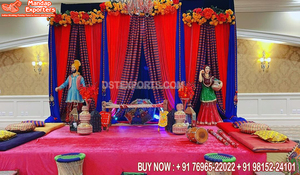 Plans de décoration de scène Mehndi les plus récents et à la mode HEENA FUNCTION STAGE DECOR PUNJABI CULTURAL MEHNDI STAGE DECOR USA GROS - Product Image 3