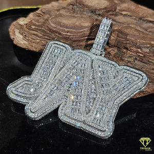 Colgante de Nombre completo Iced Out con diamantes cultivados en laboratorio VVS en joyería de declaración de Hip Hop de lujo de Plata de Ley 925 - Product Image 2