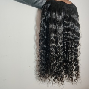 100% cuticule alignée traitement non chimique temple faisceau naturel vierge couleur noire bouclés sud indien Extensions de cheveux humains - Product Image 6