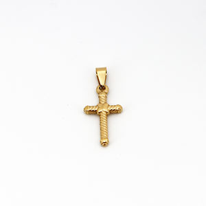 สมอเรือทำจากสเตนเลสสตีลชุบทอง18K ทันสมัยและเรียบง่ายประดับด้วยไม้กางเขนรูปผีเสื้อ - Product Image 3