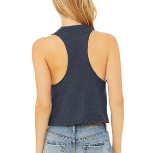 Bella toile femmes Sexy respirant débardeur chiné bleu marine meilleure chemise sans manches à la mode personnalisée - Product Image 2