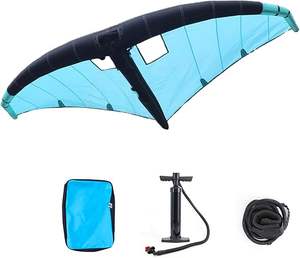 Cometa inflable portátil de aluminio de mano ligera con alas de surf con ventanas para deportes acuáticos y surf en la nieve - Product Image 1