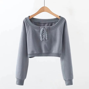 Suéteres lisos de algodón 100%, ropa de calle informal de manga larga, figuras de hombros caídos, sudaderas transpirables ecológicas de punto - Product Image 4