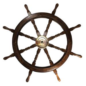 Dernière arrivée nautique bois bateau roue maison décoration intérieure articles meilleure qualité Titanic thème laiton bateau roue mur articles - Product Image 4