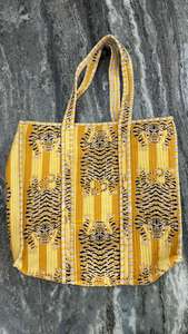 Sacs fourre-tout en coton matelassé multicolore avec bretelles Sac fourre-tout de voyage à la mode avec poche - Product Image 4