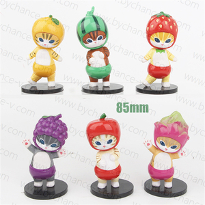 Adorable gatito Cosplay frutas único Animal figura juguete para máquina Gacha y restaurante <span class=keywords><strong>Happy</strong></span> <span class=keywords><strong>Meal</strong></span> Toys - Product Image 1