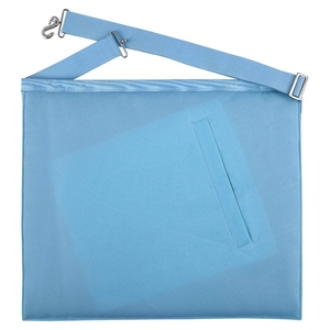 Tablier de Maître Maçon de la Franc-Maçonnerie en Cuir Blanc et Ruban Moiré Turquoise avec Rosettes Personnalisées sur Demande du Client - Product Image 5