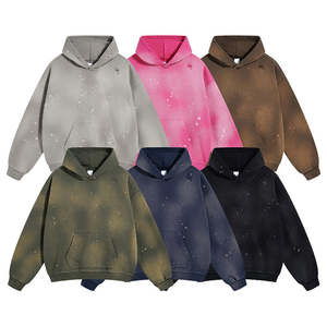 Drop Shoulder Streetwear Acid Wash High Quality 100% Cotton Men's Oversized Pullover Hoodie With all Customization Option - Product Image 3