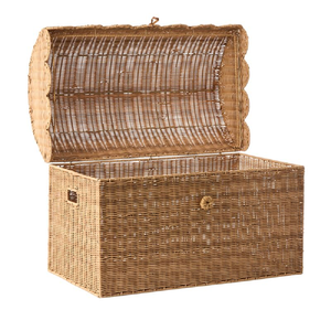 Isla bán buôn Poly mây làm tổ lưu trữ ngực với mái vòm nắp & vỏ sò rim phong cách <span class=keywords><strong>PE</strong></span> wicker thân cây cho quần áo đồ chơi chăn - Product Image 6