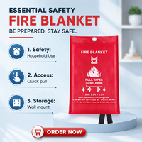Couverture Ignifuge en Fibre de Verre Rouge M620mm Certifiée IS9001, Housse de Sécurité Flexible Anti-Feu, Marque BAOAN Modèle FB01-BA Type Capsule Classe