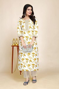 Latest Designer Heavy Cotton Printed Kurta-Bottom Set by FabZone Indian & Pakistani Clothing - Product Image 6