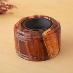 Quemador de incienso religioso de madera de Acacia de estilo árabe de lujo, soporte Bakhoor Dukhoon de resina hecho a mano, pieza de regalo de boda Mubkhar - Product Image 4