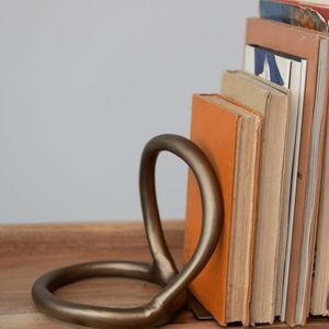 Elegant Handmade Metal Bookends Perfect For Organizing Books <b>Files</b> And Decorative Items On Wooden Or <b>Glass</b> Shelves - Product Image 5