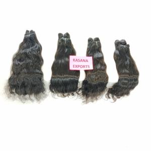 Paquete de color natural 100% alineado con cutícula procesamiento indio ninguno máquina de ondas profundas sin procesar extensiones de cabello humano de doble trama - Product Image 4