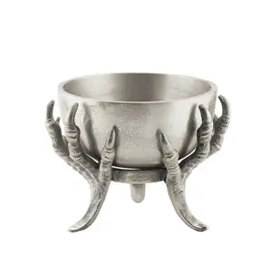 Bol décoratif d'Halloween avec support en forme de main Revêtement en poudre d'argent Fêtes de Noël Festival Produits d'Halloween - Product Image 1
