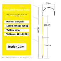 Canne de sauvetage télescopique isolée en fibre de verre JIUBAI JBHT, capacité 35KV, résistance à la traction 70KN, outil de sécurité anti-choc électrique