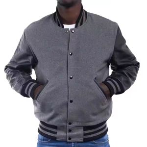 Veste bomber de baseball en coton respirant de style tendance sur mesure, type varsity, avec poche boutonnée, vêtements d'extérieur, taille plus pour hommes - Product Image 5