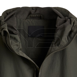 Men's Custom Casual Softshell <b>Jacket</b> for Winter Solid Pattern with Hooded Collar Front Logo Button Closure - Product Image 5