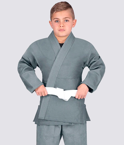 Conjunto de uniforme de Karate para niños de algodón gris más demandado de 2024, cómodo traje de artes marciales hecho a medida para niños a granel - Product Image 2
