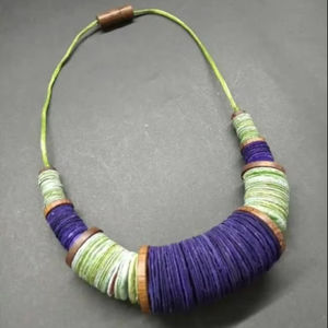 Nouveauté collier en tissu collier de bijoux collier pour femmes boucles d'oreilles ensemble de bijoux accessoires de bijoux de mariage fantaisie pour femmes - Product Image 1