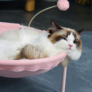เตียงแมวเปลตาข่ายสุดหรูสำหรับแขวนสำหรับแมวตัวเล็กเตียงสัตว์เลี้ยงยกสูงได้ทุกฤดู - Product Image 3