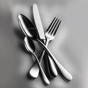 Recién llegado, juego de cubiertos de Metal con mango de diseño agradable, acabado gris para el hogar y el Hotel, juego de cubiertos para comer comida - Product Image 4