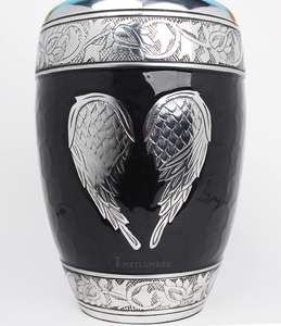 ไม้แกะสลักนานาชาติปีกนางฟ้าโกศสำหรับขี้เถ้าขี้เถ้าหรืองานศพโกศสำหรับผู้ใหญ่ - Product Image 5