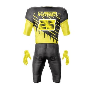 Uniforme de football américain par sublimation personnalisé NOIR JAUNE COLORE - Product Image 5