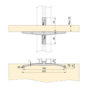 Set di Emuca di 5 supporti per mensola in Zamak verniciato grigio per struttura Zero, escluse le tavole di legno - Product Image 5