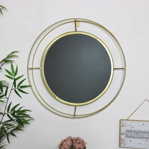 Vintage Style Metal Wall <b>Mirror</b> Decorative Round Hanging <b>Frame</b> for Bedroom Bathroom Vanity and Living Room Interiors - Product Image 4