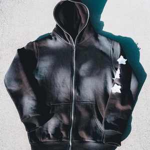 Trajes de sudor de alta calidad con Sudadera con capucha bordada desgastada Sun Faded y pantalón plano 100% algodón huye personalizado y al por mayor - Product Image 5