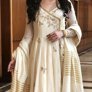 NEW TRENDY INDIAN & PAKISTANI DABKA EMBROIDERY ANARKALI ,PANT WITH DUPATTA DRESS for Party-wear-dress =2023 - Product Image 1