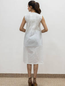 ชุดกระโปรงคลุมยาวถึงเข่าสำหรับผู้หญิงมาใหม่100% ปักลายดอกไม้ผ้าวิสคอส - Product Image 2