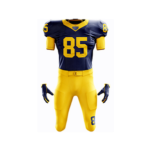 Polyester léger grande taille unisexe Football américain maillot ensemble séchage rapide respirant manches courtes hauts Shorts budget - Product Image 2
