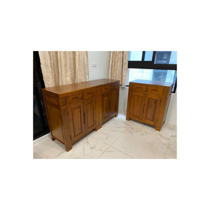 Meuble de rangement en teck moderne, magnifique, durable et éco-responsable, 2 portes, 2 tiroirs, style chinois, pour la maison, le salon - Product Image 4