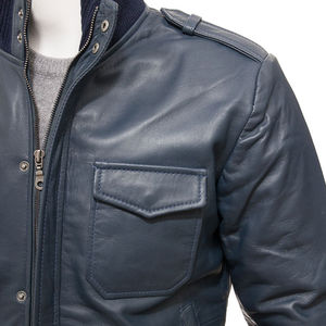Chaqueta de cuero Real de estilo callejero para hombre Nuevo diseño de moda Cuero genuino Diseño de calle elegante para hombre Premium - Product Image 4