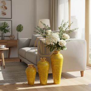 Vase à fleurs en métal nordique, émail antique, doré à chaud, élégant, décoration d'intérieur, vente en gros directe d'usine - Product Image 6