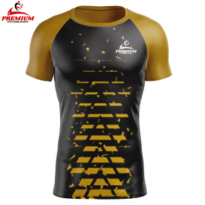 Vêtements de sport personnalisés de haute qualité, t-shirts vierges de gymnastique à manches courtes et col rond pour femmes, t-shirts de yoga ajustés à compression personnalisés - Product Image 6