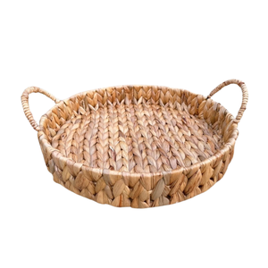 Plateau en bambou et rotin bio pour jacinthe d'eau Panier de rangement pour fruits Plateau de service durable tissé à la main pour boissons, collations, décoration intérieure - Product Image 1