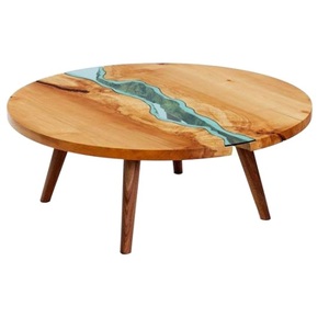 Table d'angle de Restaurant de finition en résine pour l'utilisation de café ou de cantine Table d'accessoires de décoration de meubles en bois rustique Offre Spéciale - Product Image 5