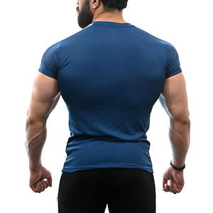 Les meilleurs t-shirts de gymnastique pour hommes confortables de couleur unie fabriqués au Pakistan en tissu tricoté en polyester/coton - Product Image 2