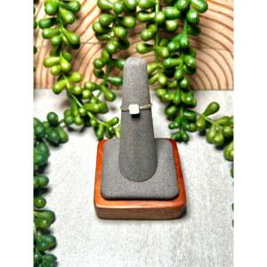 Navajo-Made Trendy <b>Silver</b> & Opal <b>Ring</b> with 18K Rose Gold Plating Oval Cut Diamond Bezel Setting Inlay Perfect Gift for Him/Her - Product Image 1