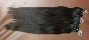 Extensiones de cabello humano con mechones rectos naturales indios crudos 100% - Product Image 4