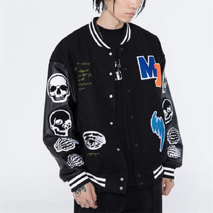 Blouson Bomber en Laine Brodé avec Logo Personnalisé, Manches en Cuir, Style Vintage Baseball Letterman Varsity pour Enfants et Adolescents - Product Image 6